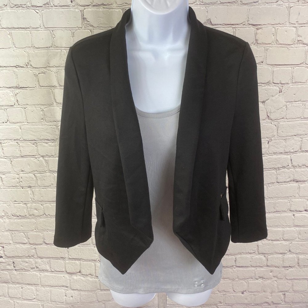 Guess Shavona Assymetrical Black Blazer Jacket - Picture 3 of 14
